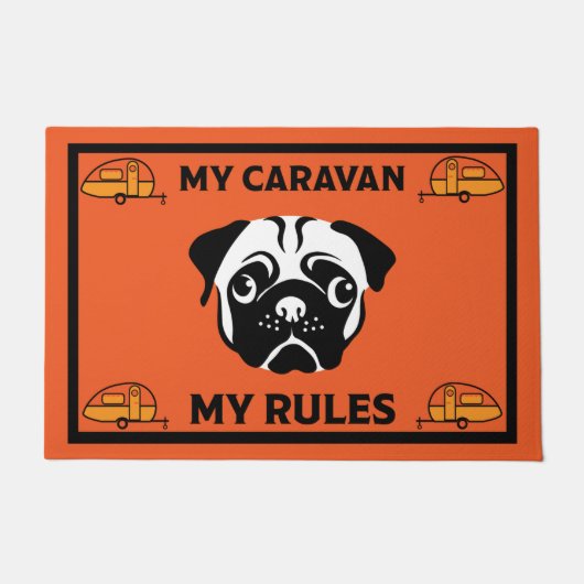 Caravan Pug Dog-deurmat Deurmat (Voorkant)