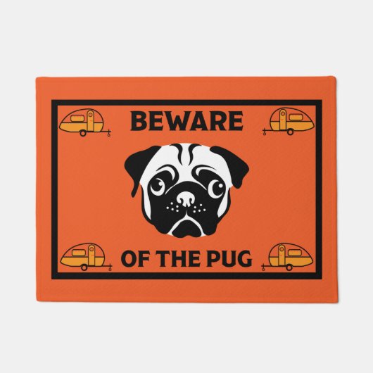 Caravan Pug Dog-deurmat Deurmat (Voorkant)