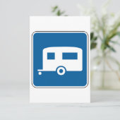 Caravan Road Sign Invitations Kaart (Staand voorkant)