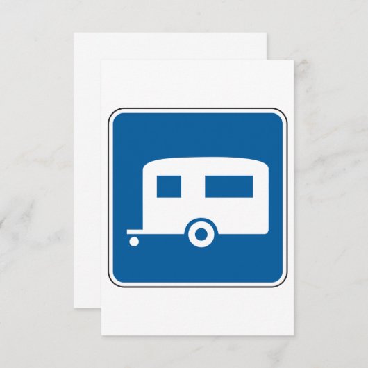 Caravan Road Sign Invitations Kaart (Voorkant / Achterkant)