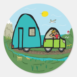 Caravan Ronde Sticker