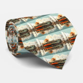 Caravan Trailer RV Thunder_Cove Stropdas (Opgerold)