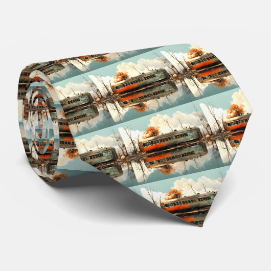 Caravan Trailer RV Thunder_Cove Stropdas (Opgerold)