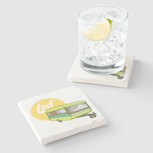 caravan verloren stenen onderzetter (Zijkant)