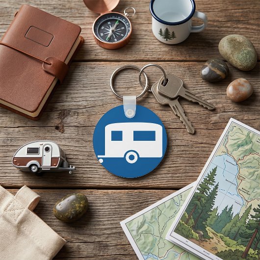 Caravan Wegbord Sleutelhanger