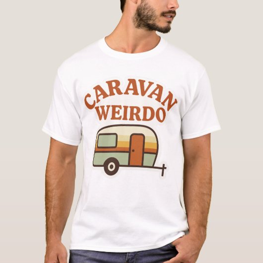 Caravan Weirdo Retro Camping Design T-shirt (Voorkant)