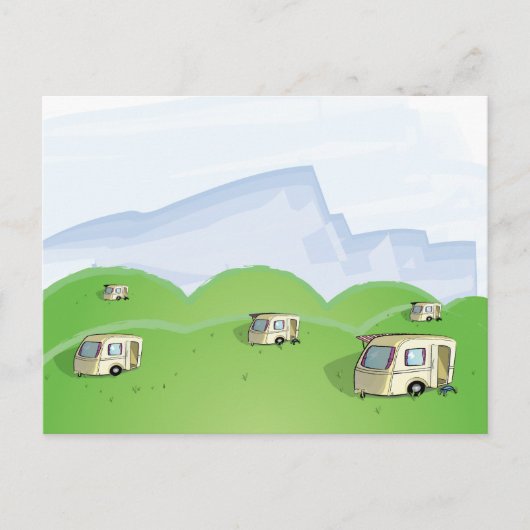 caravanpark briefkaart (Voorkant)
