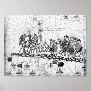 Caravans die de Uralen oversteken op weg naar Poster