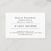 Caravans en mobiele huizen met foto van de houder visitekaartje (Achterkant)