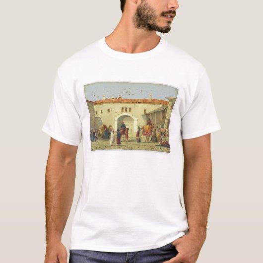 Caravansary at Mylasa, Turkije, 1845 (olie op het  T-shirt (Voorkant)