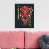Caraxes Hoofd Jaar van de Draak | 恭喜發財 Canvas Afdruk (Insitu (Woonkamer))