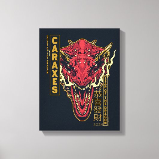 Caraxes Hoofd Jaar van de Draak | 恭喜發財 Canvas Afdruk (Voorkant)
