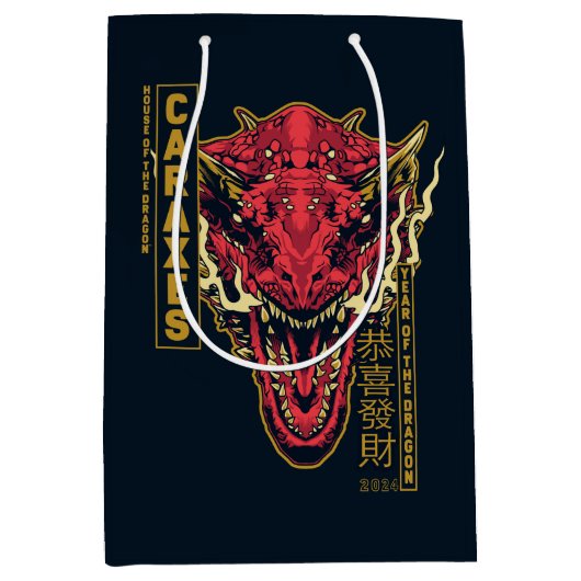 Caraxes Hoofd Jaar van de Draak | 恭喜發財 Medium Cadeauzakje (Voorkant)