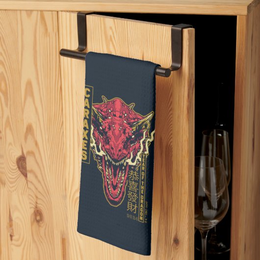 Caraxes Hoofd Jaar van de Draak | 恭喜發財 Theedoek (Derde Gevouwen)