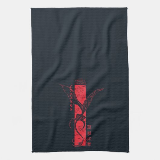 Caraxes in Flight Banner Chinees Nieuwjaar | 萬事如意 Theedoek (Verticaal)