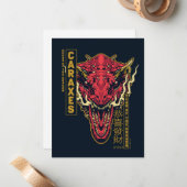 Caraxes Kop Jaar van de Draak | 恭喜發財 Notitiekaartje (Voorkant / Achterkant in situ)