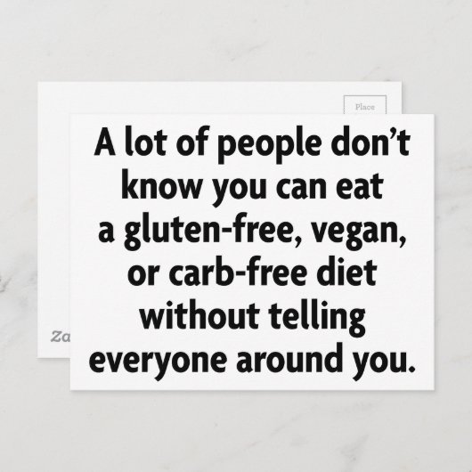 Carb-vrij Briefkaart (Voorkant / Achterkant)