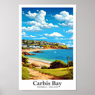Carbis Bay Cornwall Engeland Reizen Vintage Poster