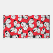 Carbisch vlinderpatroon op rood bureaumat (Voorkant)