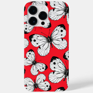 Carbisch vlinderpatroon op rood Case-Mate iPhone 14 pro max hoesje