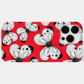 Carbisch vlinderpatroon op rood Case-Mate iPhone case (Achterkant (horizontaal))