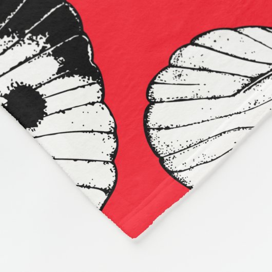 Carbisch vlinderpatroon op rood fleece deken (Hoek)