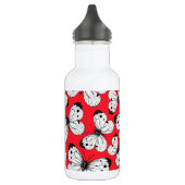 Carbisch vlinderpatroon op rood waterfles  (Links)