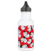 Carbisch vlinderpatroon op rood waterfles  (Rechts)