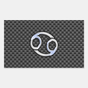 Carbon Carbon Carbon Print Zodiac Symbool Carbon Rechthoekige Sticker