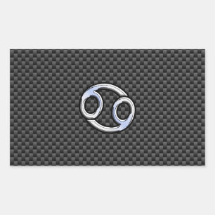 Carbon Carbon Carbon Print Zodiac Symbool Carbon Rechthoekige Sticker