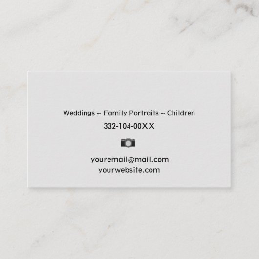 Carbon Design Photography Camera Aperture Lens Visitekaartje (Achterkant)