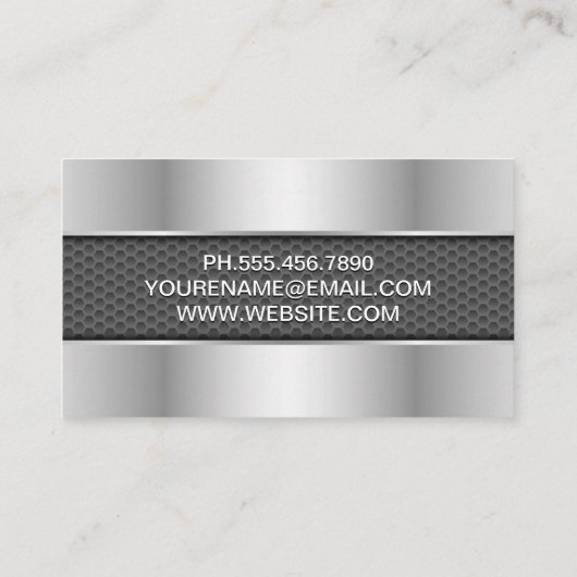 Carbon Fiber Black | Metaal Visitekaartje (Achterkant)