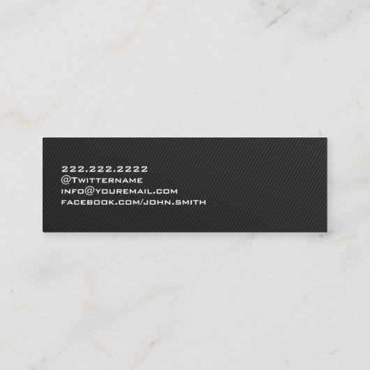 Carbon Fiber Black Mini Visitekaartje (Achterkant)