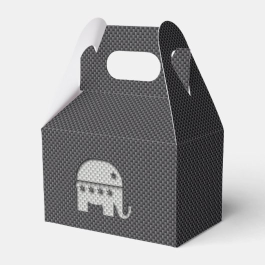 Carbon Fiber Elephant Republikeins Partij Symbool Bedankdoosjes (Voorkant Zijde)
