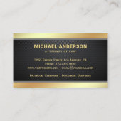 Carbon Fiber Gold Justice Scale advocaat Visitekaartje (Achterkant)