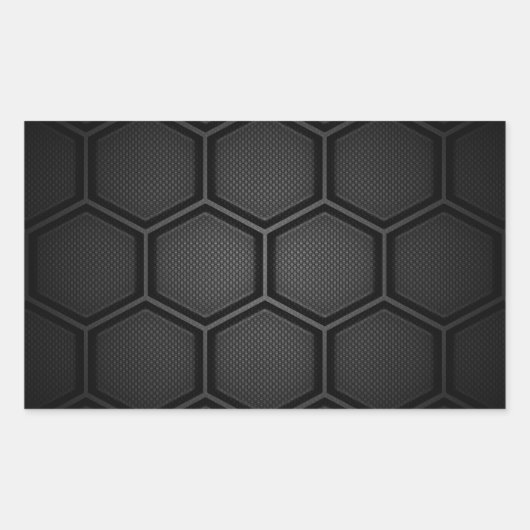 Carbon Fiber Hex Tegels Rechthoekige Sticker (Voorkant)