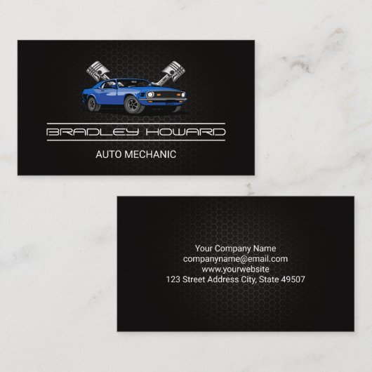 Carbon Fiber Pattern | Auto-Logo zuilen Visitekaartje (Voorkant / Achterkant)