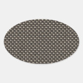 Carbon Fiber Pattern (Faux) Ovale Sticker (Voorkant)