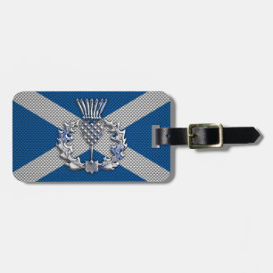 Carbon Fiber Print Schotse vlag Bagagelabel