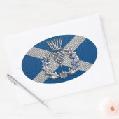 Carbon Fiber Print Schotse vlag Ovale Sticker (Envelop)