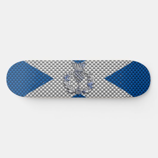 Carbon Fiber Print Schotse vlag Skateboard (Horizontaal)