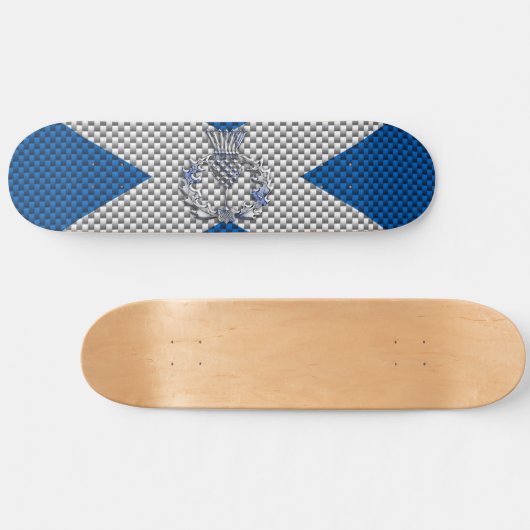 Carbon Fiber Print Schotse vlag Skateboard (Horizontaal)