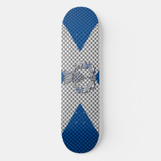 Carbon Fiber Print Schotse vlag Skateboard (Voorkant)