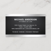 Carbon Fiber Silver Justice Scale Lawyer Attorney Visitekaartje (Achterkant)