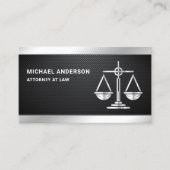 Carbon Fiber Silver Justice Scale Lawyer Attorney Visitekaartje (Voorkant)