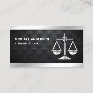 Carbon Fiber Silver Justice Scale Lawyer Attorney Visitekaartje