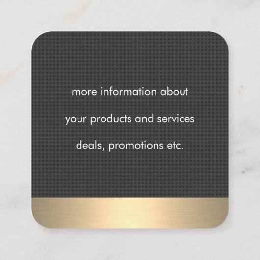 Carbon Fibre Print / Gold Lux Vierkante Visitekaartje (Achterkant)