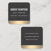 Carbon Fibre Print / Gold Lux Vierkante Visitekaartje (Voorkant / Achterkant)