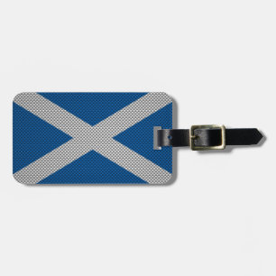 Carbon Fibre Print Scotland Flag Decor Bagagelabel