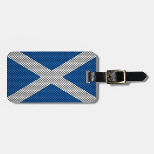 Carbon Fibre Print Scotland Flag Decor Bagagelabel (Voorkant horizontaal)